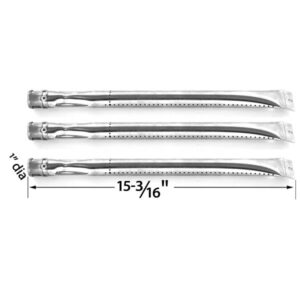 3 PACK LIFE@HOME GSF2616J, GSF2616JB, GSF2616JBN & BBQ GRILLWARE GSF2616, 41590 GAS GRILL REPLACEMENT STAINLESS STEEL BURNER