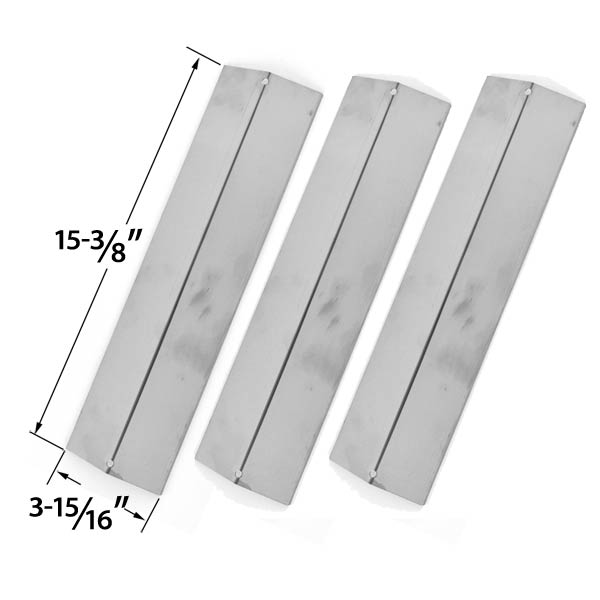 3-PACK-STAINLESS-STEEL HEAT-COVER-FOR-BRINKMANN-UNIFLAME-GBC091W-GBC831WB-CHARMGLOW-GRILL-KING-GAS-GRILL-MODELS