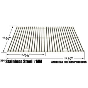 REPLACEMENT STAINLESS STEEL COOKING GRATES FOR BRINKMANN, GLEN CANYON, JENN-AIR, KIRKLAND, NEXGRILL, PERFECT GLO, PERMASTEEL AND UBERHAUS GAS GRILL MODELS, SET OF 2