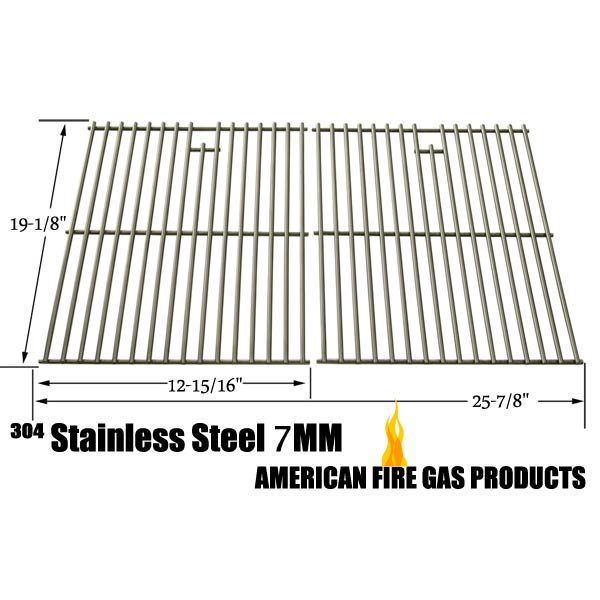 REPLACEMENT STAINLESS STEEL COOKING GRATES FOR BROIL-MATE 735269, 735289, 738289, 738989, 746164, 746189, 785964, 786164, 786167, 786184, 786187, 786189, GAS GRILL MODELS, SET OF 2