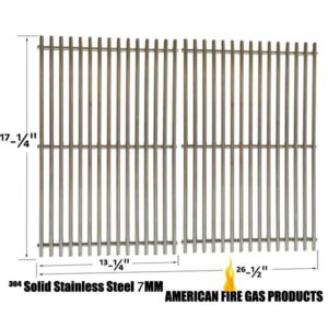 REPLACEMENT STAINLESS STEEL COOKING GRATES FOR CHARBROIL 463411512, 463411712, 463411911, C-45G4CB AND MASTER FORGE 1010037 GAS GRILL MODELS, SET OF 2