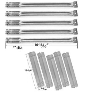 JENN-AIR-720-0709-720-0709B-720-0727-FIVE-BURNER-GAS-GRILL-REPAIR-KIT-INCLUDES-5-STAINLESS-HEAT-PLATES-AND-5-STAINLESS-STEEL-BURNERS-1