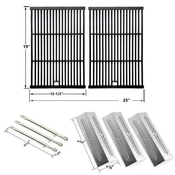 REPAIR-KIT-FOR-STERLING-526454-526464-536454-536464-BBQ-GAS-GRILL-INCLUDES-3-STAINLESS-BURNERS-3-STAINLESS-HEAT-PLATES-AND-CAST-COOKING-GRATES-1