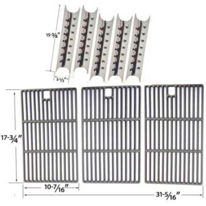 REPAIR MASTER FORGE 3218LT, 3218LTN, L3218 GAS GRILL REPAIR KIT INCLUDES 5 HEAT SHIELDS AND PORCELAIN CAST IRON GRATES
