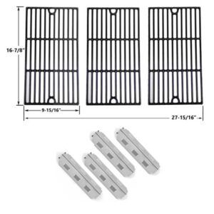 REPLACEMENT-CHARBROIL-463420507-463420509-463460708-463460710-BBQ-REPAIR-KIT-4-HEAT-PLATES-AND-PORCELAIN-CAST-COOKING-GRATES-SET-OF-3-1