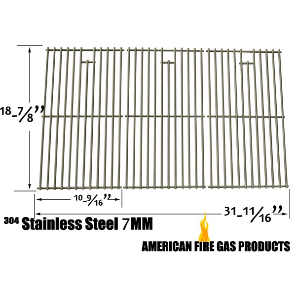 REPLACEMENT STAINLESS STEEL COOKING GRID FOR BRINKMANN 810-1575-W, 810-4580-F, 810-4580-S, 810-4580-SB AND CHARBROIL 463241004, 463241904, 463247404, 463247504, 463251705, 463252205, 463254205, 463260807 GAS GRILL MODELS, SET OF 3