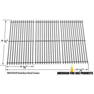 STAINLESS STEEL COOKING GRID FOR NEXGRILL 720-0025, 720-0677, BRINKMANN 810-8501-S, MEMBERS MARK 720-0586A AND JENN-AIR 720-0337, 720-0512 GAS GRILL MODELS, SET OF 3