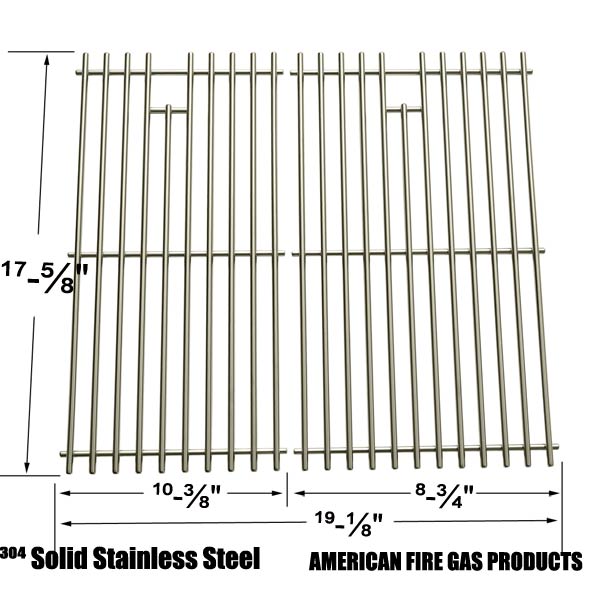 STAINLESS STEEL COOKING GRID REPLACEMENT FOR BRINKMANN 810-3820-S, 810-3821-S, DYNA-GLO DGP350NP AND MASTER FORGE MFA350CNP GAS GRILL MODELS, SET OF 2