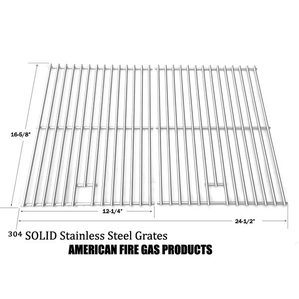 STAINLESS STEEL COOKING GRID REPLACEMENT FOR CENTRO 2000, 4000, 85-1210-2, 85-1250-6, 85-1273-2, 85-1286-6, G40204, G40205, G40304, G40305, G40202 GAS GRILL MODELS, SET OF 2