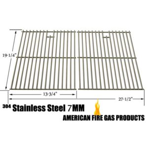 STAINLESS STEEL COOKING GRID REPLACEMENT FOR HENDERSON SRGG41009, NEXGRILL 720-0677, PRESIDENTS CHOICE 09011042PC, 09011044PC, PC10011016, 419225, SHINERICH SRGG41009 AND SONOMA PF30LP GAS GRILL MODELS, SET OF 2