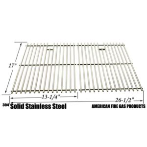 STAINLESS STEEL COOKING GRID REPLACEMENT FOR KENMORE 122.16119, 122.16129, 122.16641900, 122.16641901, 16641, 415.16107110, 720-0341, 720-0549, 415.1610621, 720-0670A GAS GRILL MODELS, SET OF 2