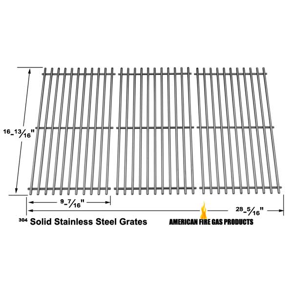 STAINLESS STEEL COOKING GRID REPLACEMENT FOR SHINERICH KINGSTON SRGG51111, HENDERSON SRGG51111, KENMORE 463420507 GAS GRILL MODELS, SET OF 3