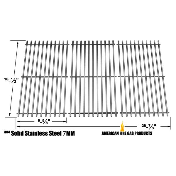 STAINLESS STEEL COOKING GRIDS FOR CHARBROIL 415.16661800, 464220008 AND KENMORE 415.16661 GAS GRILL MODELS, SET OF 3