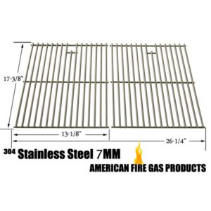 STAINLESS STEEL REPLACEMENT COOKING GRID FOR GRILL MASTER 720-0670E, 720-0670-E AND BROIL-KING 9615-54, 9615-57, 9615-64, 9615-67, 9625-54, 9625-64, 9625-84, 9625-87 GAS GRILL MODELS, SET OF 2