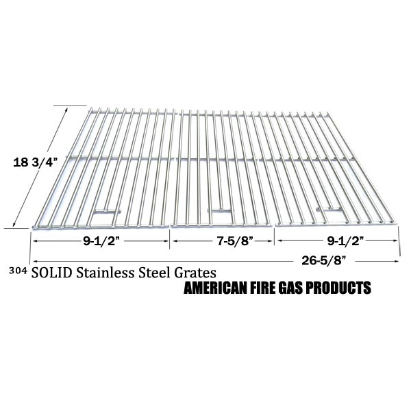 STAINLESS STEEL REPLACEMENT COOKING GRID FOR SELECT GAS GRILL MODELS BY CHARBROIL 463210310, 463210511, 463211511, 463211512, 463211513, 463211711, BBQ PRO BQ05041-28, BQ51009 IGS IGS-2504 AND OUTDOOR GOURMET BQ06043-1, BQ06WIC, SET OF 3