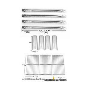 MASTER FORGE GAS GRILL P3018 REPAIR KIT INCLUDES FOUR STAINLESS BURNERS, FOUR HEAT SHIELDS AND THREE GRILL GRATES