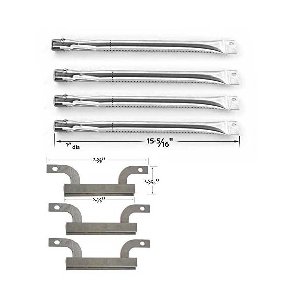 REPAIR KIT FOR BRINKMANN 810-9419, 810-9419-1,810-2415-W, 810-1415-W, 810-8411-5 BBQ GAS GRILL INCLUDES 4 STAINLESS BURNERS AND 3 CARRYOVER TUBES