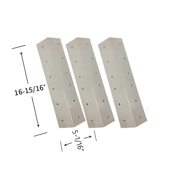 Stainless Steel 3 Pack Heat Shield For Brinkmann PRO SERIES 4040, 810-4040-0, PRO SERIES 4345, 810-4345-0 Gas Grill Models