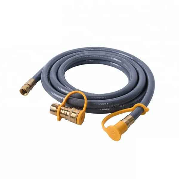 (12 FT) 3/8" NATURAL GAS HOSE WITH QUICK CONNECT 3/8 INCLUDES QUICK CONNECT FITTING WHICH CONNECTS TO 3/8" MALE PIPE THREAD