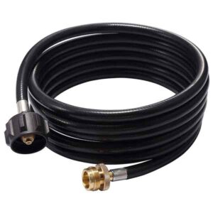 12FT (144IN) QCC1 / TYPE1 LP PROPANE TANK ADAPTER HOSE ALLOWS TABLETOP GRILLS AND CAMPING STOVES TO USE STANDARD 20 LB REFILLABLE PROPANE TANK