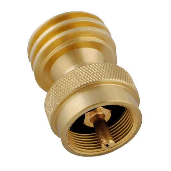 1LB TO 20LB PROPANE TANK ADAPTER, CONNECTOR DESIGNED FOR 20LB OR 30PB LP GAS CYLINDER OR BBQ GRILL PROPANE TREE - 1LB PROPANE ADAPTER FOR DISPOSABLE THROWAWAY CYLINDER, MADE OF SOLID BRASS