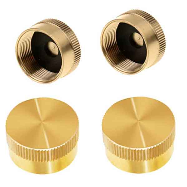 4 PIECES 1 LB PROPANE GAS BOTTLE CYLINDER PROPANE TANK CAPS SOLID BRASS REFILL