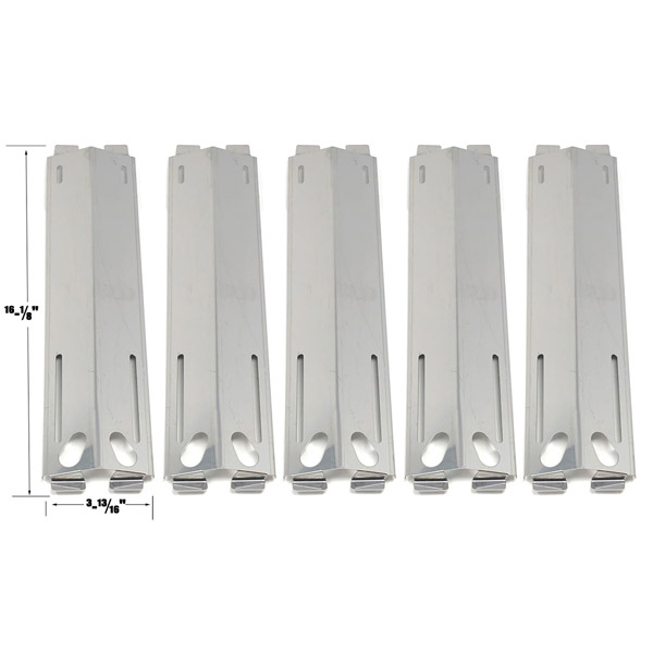 GRILL REPLACEMENT 5 PACK STAINLESS STEEL HEAT PLATE FOR GRAND CAFE, PATIO RANGE, GRAND ROYALE, MEMBER'S MARK, SAMS, GRAND HALL CG109ALP, CG587 GAS GRILL MODELS