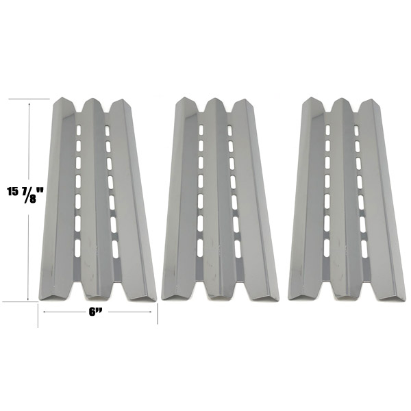 GRILL REPLACEMENT STAINLESS STEEL 3 PACK HEAT PLATE FOR STERLING, HUNTINGTON, BROIL-MATE, BROIL KING 9020-54NZ, 9020-57NZ, 9211-54 GAS GRILL MODELS