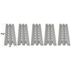 GRILL REPLACEMENT STAINLESS STEEL 5 PACK HEAT PLATE FOR STERLING 5120-64, 5120-67, BROIL-MATE 781254B, 781257, BROIL KING 9215-64 & HUNTINGTON 6113-53 GRILL MODELS