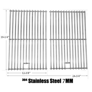 REPLACEMENT STAINLESS STEEL COOKING GRATES FOR JENN AIR & NEXGRILL GAS MODELS. SET OF 2