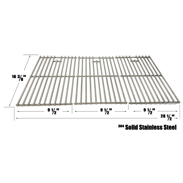 GRILL REPLACEMENT STAINLESS STEEL COOKING GRATES FOR UNIFLAME GBC1030W & BACKYARD GRILL BY14-101-001-099, GBC1449-C GAS GRILL MODELS, SET OF 3