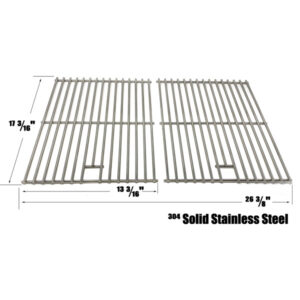 GRILL REPLACEMENT STAINLESS STEEL COOKING GRID FOR KITCHEN AID 720-0830A, NEXGRILL 730-0830D & SAM'S CLUB 720-0830F GAS MODELS, SET OF 2