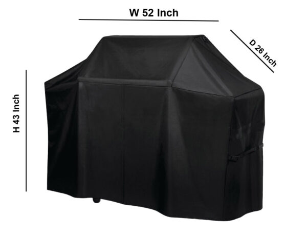 Barbecue Grill Cover (52"W x 26"D x 43"H) Suitable for BBQTEK, Unicook Brands of Grills