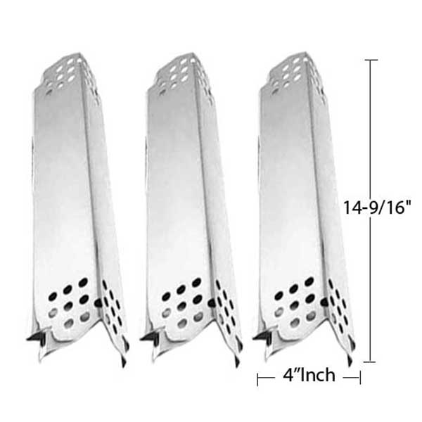 GRILL REPAIR STAINLESS STEEL 3 PACK HEAT PLATE/SHIELD FOR EXPERT GRILL 720-0968, KITCHEN AID 720-0888, MEMBERS MARK GAS MODELS