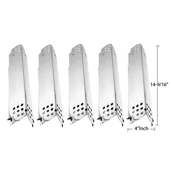 GRILL REPAIR STAINLESS STEEL 5 PACK HEAT PLATE/SHIELD FOR NEXGRILL 720-0783EF, 720-0830H, KENMORE 122.20148510 GAS MODELS