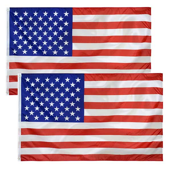 USA FLAG REPLACEMENT (3 X 6 FT) MADE OF DURABLE 100D HEAVY POLYESTER, 2 BRASS GROMMETS, RUST-PROOF AND STURDY FOR EASY HANGING, LIGHT-WEIGHTED POLYESTER USA FLAGS