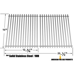 REPAIR PARTS FOR SILVER CHEF 4551-77R, 4551-54S, 4551-54R, 4551-64R, 4551-64S GAS GRILL MODELS, SET OF 2 STAINLESS STEEL COOKING GRATES