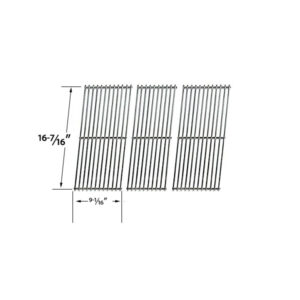 REPAIR PARTS FOR BBQTEK GSF3016A, GSF3016HN, GSF3016E, GSF3016H GAS GRILL MODELS, SET OF 3 STAINLESS STEEL COOKING GRIDS