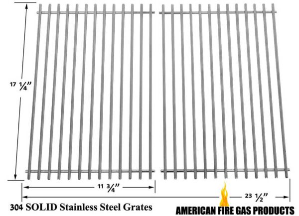 REPAIR PARTS FOR PATIO CHEF SS64, SS64LP, SS48, SS54, SS64NG GAS GRILL MODELS, SET OF 2 STAINLESS STEEL COOKING GRIDS