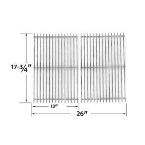 REPAIR PARTS FOR BASS PRO SHOPS DXH8303, BB10769A, BB10769A-1 GAS GRILL MODELS, STAINLESS STEEL COOKING GRIDS, SET OF 2