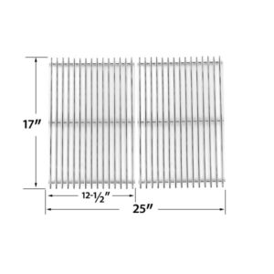 REPAIR PARTS FOR BLOOMA G46301, G46301, G46303, Bondi G300, Byron G350 GAS GRILL MODELS, 2 PACK STAINLESS STEEL COOKING GRIDS
